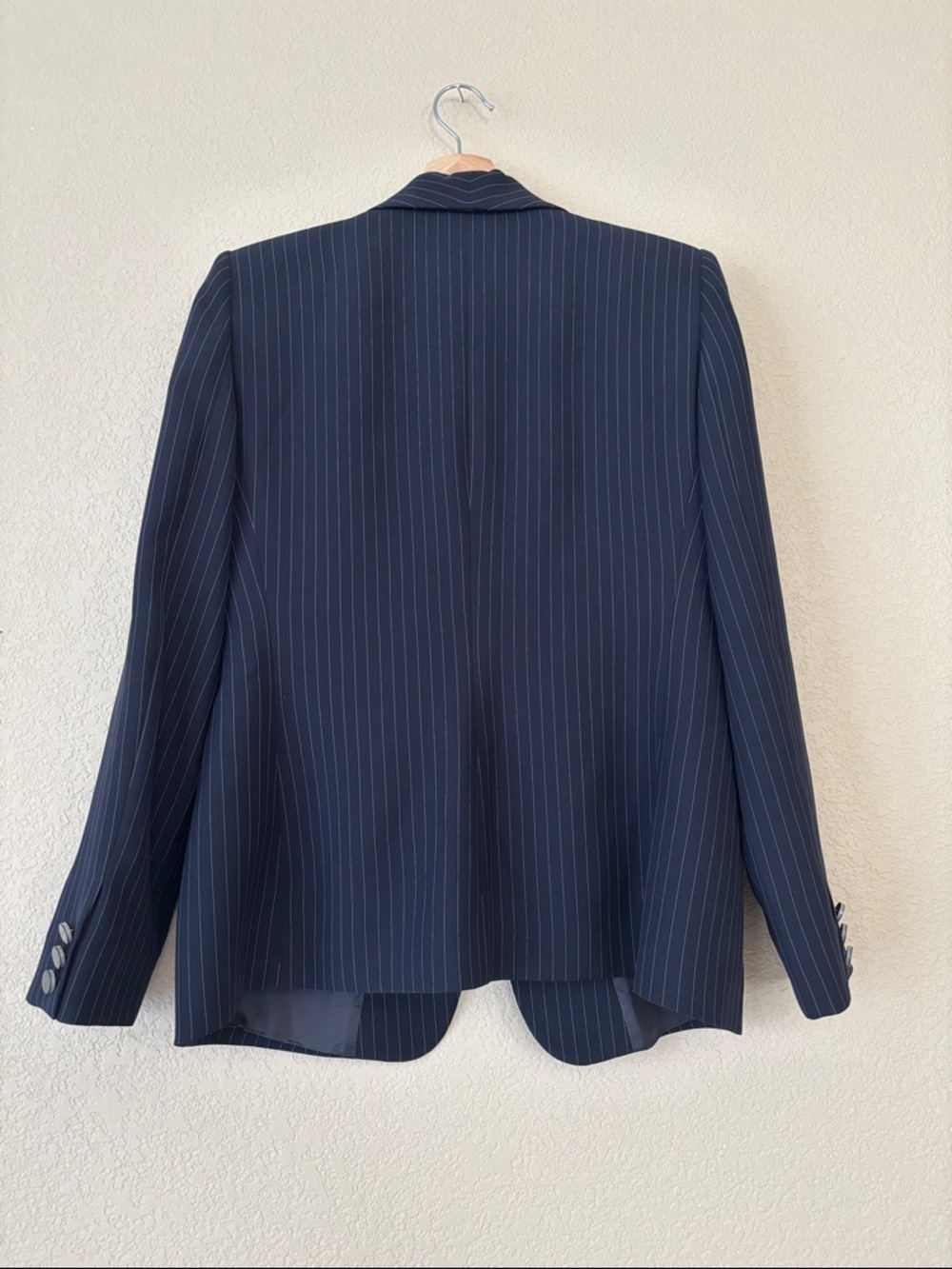Giorgio Armani Navy Pinstripe Women's Single-Button Blazer and Pants Set - Picture 3 of 5